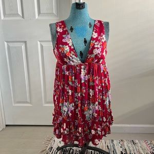 Forever 21 red floral sundress